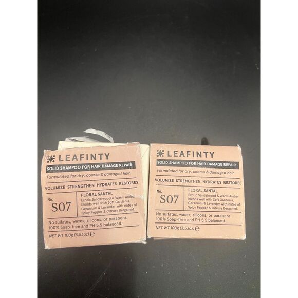 Lots of 2 LEAFINTY solid shampoo for hair damage repair S07 Floral Santal - Picture 3 of 3
